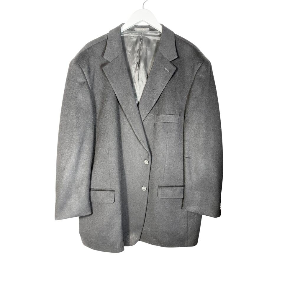 Mens 100% Cashmere Blazer 56R Made in Italy Black Sport Coat Luxury Jacket